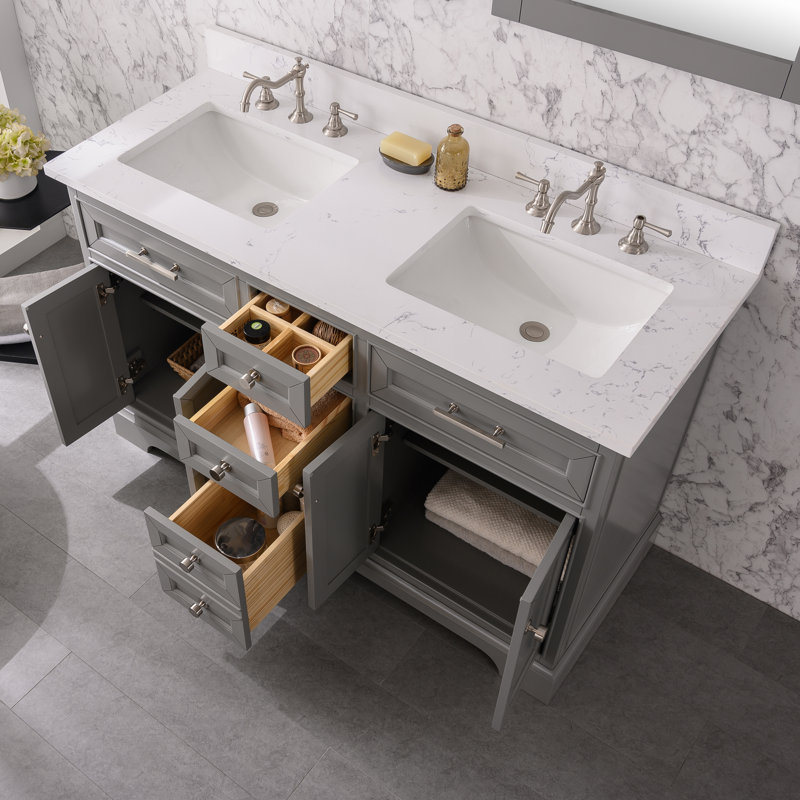 Lark Manor Annaline 54'' Free-standing Double Bathroom Vanity with ...